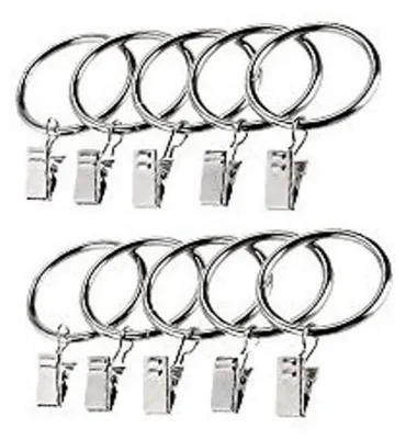 Gardinenstangen-Set, 10 Stück, gebürstetes Nickel, 30/37 mm