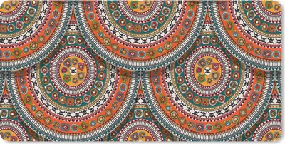 Produktbild von MuchoWow® Schreibtischunterlage Kreise - Azteken - Patterns - Südamerika 80x40 cm - XXL Mauspad - Gaming Mauspad