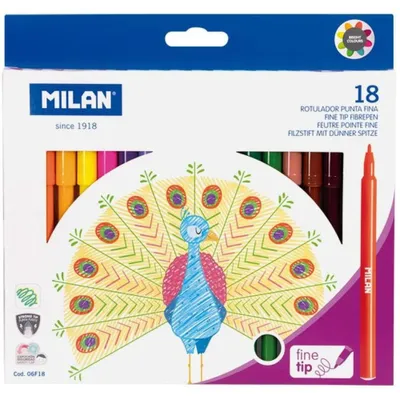 Produktbild von Milan Schachtel 18 Feine Spitzen Farben Schlangen Mehrfarbig  Mehrfarbig One Size