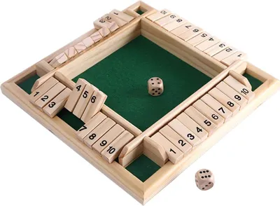 Produktbild von Deluxe,4-Spieler,Shut,The,Box,Holz,Tisch,Spiel,Klassisch,Würfelspiel,Board,Spielzeug,