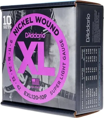 Zdjęcie produktu dla D'Addario EXL120-10P Struny do gitary elektrycznej