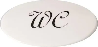 Produktbild von Türschild zur Kennzeichnung von WC-Türen, aus Kunststoff, Farbe Weiß, Serie PH