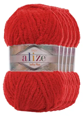 5 x 100g Kuschelgarn Alize Softy Plus Baby Babywolle rot
