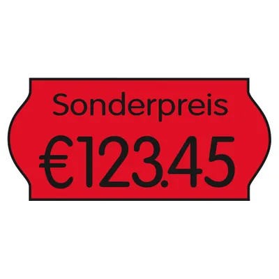 Produktbild von CreenLine Preisetiketten leuchtrot permanent 22,0 x 12,0 mm, 36 Rollen