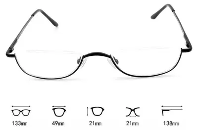 Produktbild von Neue modische Halbrahmen-Lesebrille mit Federscharnier aus ultraleichtem Harz, +1,00 bis +4,0 Dioptrien, rote Stärke 350