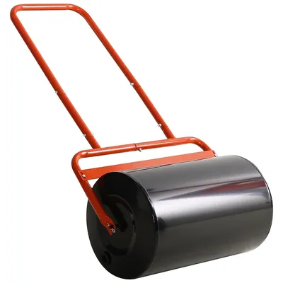 Produktbild von Rasenwalze befüllbar 38 L / 62 kg – Gartenwalze Stahl, U-Griff, Rot