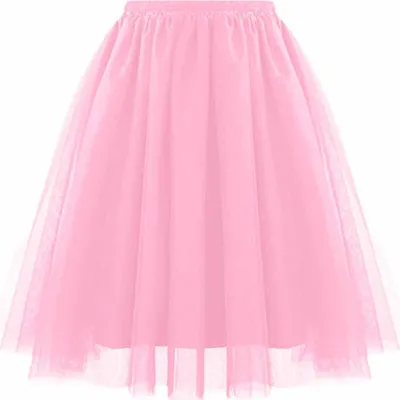 Produktbild von ASKSA Damen Tuellrock 50Er Rock Retro Ballet Tanzrock 3 Lagig Tuetue Rockabilly Unterrock Tanzkleid Abendkleid Zubehoer Karneval Tutu,Rosa,XL