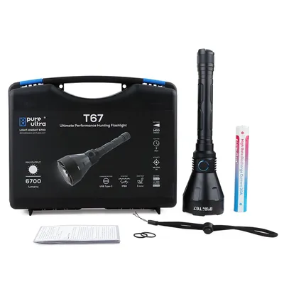 Produktbild von T67 LED Taschenlampe - Ultrahelle 6700 Lumen, 1400m Reichweite, USB-C Schnellladung, IP68 Wasserdicht, Robustes Design, Perfekt für Outdoor-Abenteuer