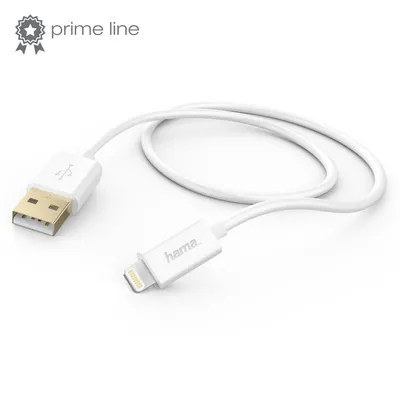 Produktbild von Prime Line Lade-/Datenkabel USB-A-Lightning-Kabel 1,5 m wei (00173640)