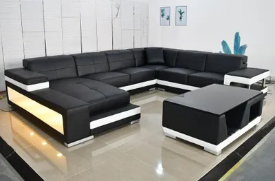 Produktbild von luxus wohnzimmer sofa ecksofa polster eck sofas couchen led ledercouch garnitur