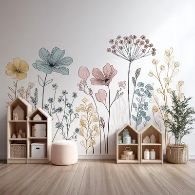 Obrázok produktu pre Decords, nástenná dekorácia – kvetinový motív v bohémskom štýle, 200 cm