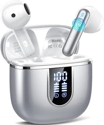Produktbild von Bluetooth Kopfhörer, Kopfhörer Kabellos Bluetooth 5.4 In Ear Kopfhörer mit 4 ENC Noise Cancelling Mikrofonen, 40Std Ohrhörer mit LED Anzeige USB-C, IP7 Wasserdicht Wireless Earbuds für Sport Arbeit