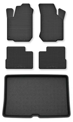 Produktbild von Gummimatten + Kofferraumwanne für Hyundai Getz 2002-2010 (Standard-Kofferraum) – Schwarz, Semi-Universal, angepasst – Wielganizator Semi-Universal