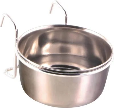 Produktbild von TRIXIE Napf mit Halter, Zuführung, Edelstahl, Edelstahl, Geflügel, 0,3 l, 1 Stück(e)