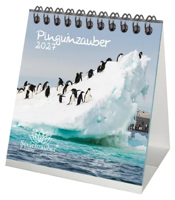 Produktbild von Pinguinzauber Tischkalender 10x10cm für 2027 Pinguin - Seelenzauber
