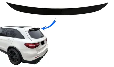 Productafbeelding van Achterspoiler accessoire voor Mercedes GLC X253 SUV, modeljaar 2015 en later, in glanzend zwart.