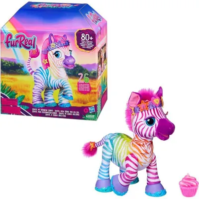 Produktbild von Hasbro F6373 FurReal Mein Regenbogen Zebra elektronisches Stofftier Haustier 80+ Geräusche