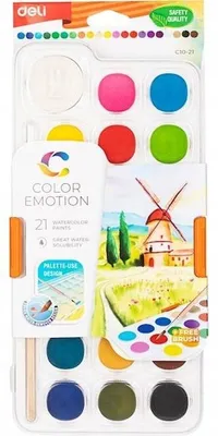 Produktbild von Aquarellfarben, 21 Farben + Pinsel