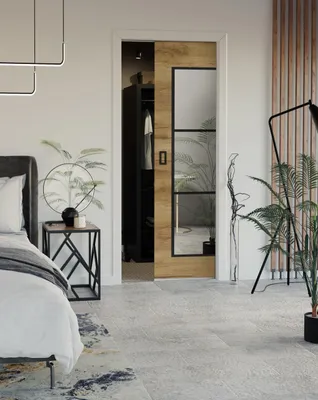 Produktbild von KIER FURNITURE Schiebetüren Evo Werdi Plus + Kassette, Rahmen 90cm, Graphit