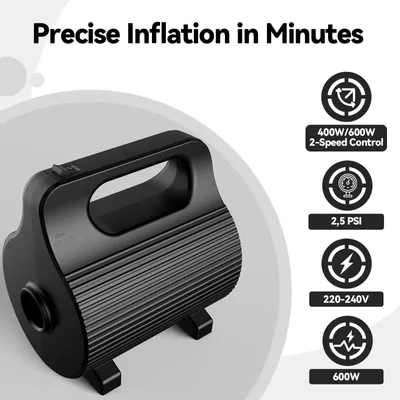 Produktbild von Luftpumpe Luftmatratzenpumpe Elektrische Pumpe - 400 W und 600 W - 4 Düsen - 220 bis 240 V - Tragbar