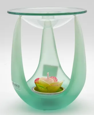 Produktbild von Duftlampe Türkis mit abnehmbarer Schale – Teelicht Aromalampe 12 cm