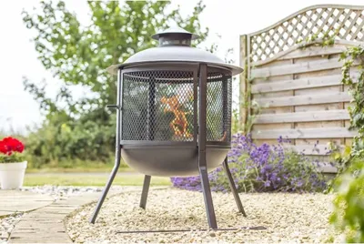 Productafbeelding van Redfire RedFire - Kansas - Zwart - Staal - Vuurschaal - Kachel - Massief staal - Diameter 69 cm - Terrasverwarmer - Sfeervolle kachel