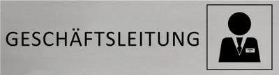Produktbild von CombiCraft Aluminium Türschild Geschäftsleitung 165x45mm mit 3M-Tape zur Befestigung, einfache Kennzeichnung von Räumen und Bereichen