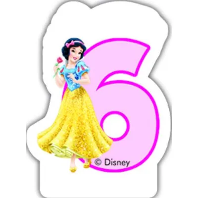 Obrázok produktu pre Disneyho princezné očíslované narodeninové sviečky č. 6