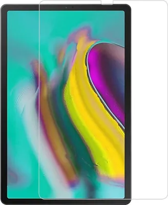 A screen protector is placed over a tablet screen.