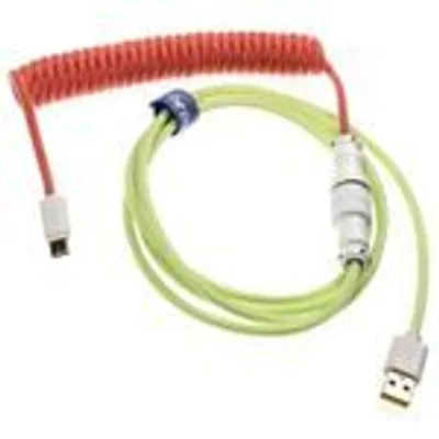 Produktbild von Ducky Premicord Strawberry Frog Spiralkabel, USB Typ C auf Typ A