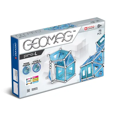 Produktbild von Geomag Pro-L 75 pcs, 75 Stück(e), Mehrfarbig, 8 Jahr(e), 380 mm, 220 mm, 50 mm