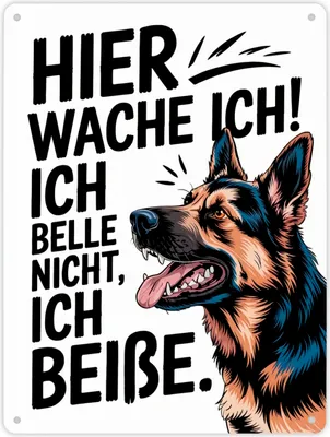 Produktbild von Deutscher Schäferhund ich belle nicht, ich beiße Metallschild XL in 21x28 cm