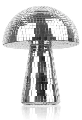 Productafbeelding van Paddenstoeldiscobol 15 × 18 cm - Zilveren Decoratie voor Feesten