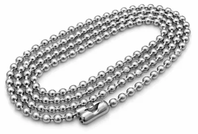 Edelstahl Kugelkette 3 mm, 50 cm, 5 Stück, silber