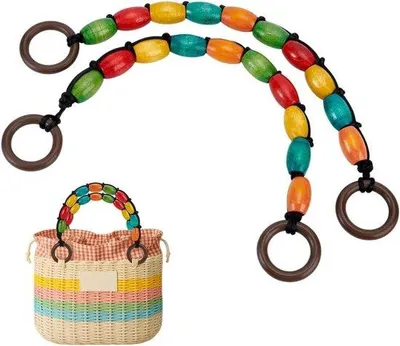 Produktbild von Holzgriffe für Strandtaschen, 17 Zoll, Bunt, DIY, 2er Set