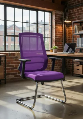 Obrázek produktu pro Ergonomická kancelářská židle v fialové barvě se stabilními podloketníky a kovovou konstrukcí
