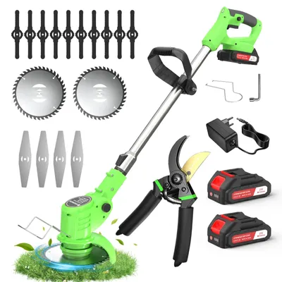 Immagine prodotto di Tagliabordi - SG8 - Tagliabordi a batteria senza fili - Manico telescopico - 20 lame - Leggero - Batteria inclusa - Verde