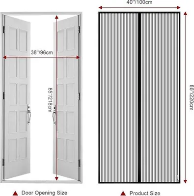 Productafbeelding van Famanu insectenwering, magnetisch - 100 x 220 cm, zwart