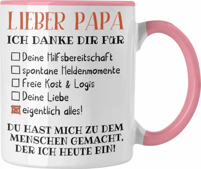 Produktbild von Trendation - Bester Papa Geschenk Vatertag Tasse mit Spruch Vater Geschenk von Tochter Sohn (Rosa)
