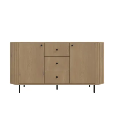 Produktbild von Kommode OVARO I 165 cm mit 2 Türen und 2 Schubladen – Modernes Sideboard für Wohnzimmer, Esszimmer und Flur – Cremona