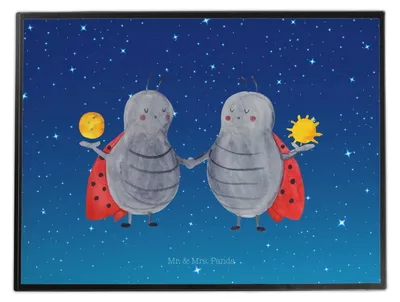 Produktbild von Mr. & Mrs. Panda Schreibunterlage Sternzeichen Zwilling - Sternenhimmel Blau - Geschenk, Marienkäfer, bastelunterlagen, Glückskäfer, Tischunterlage, schreibtischunterlage