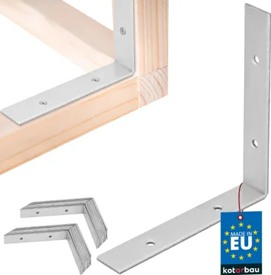 Obrázek produktu pro KOTARBAU® Sada 25 úhlových spojovacích prvků Úhelník 150 x 150 x 25 mm z pozinkované oceli Stabilní odolný spojovací prvek pro nosníky Stříbrná barva