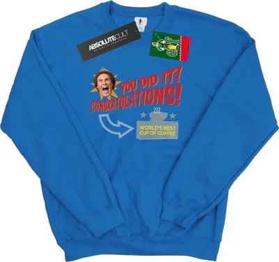 Produktbild von Elf - "World's Best Coffee" Sweatshirt für Herren BI22312 (M) (Königsblau)