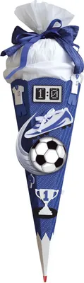 Produktbild von ROTH Schultüte-Bastelset Soccer blau/weiß 68 cm, 6-eckig