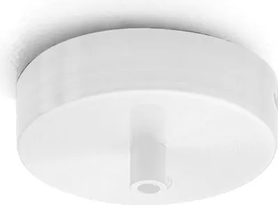 Imagen del producto de IP20 Alice, rosetón redondo de metal blanco para lámparas colgantes: base de techo moderna, conexión central, fácil instalación.