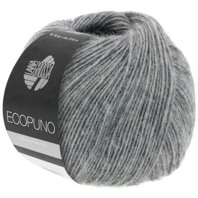 Produktbild von Lana Grossa ECOPUNO 50 g superweiches Ganzjahresgarn aus Baumwolle 80 Farben 215 m Farbe 056 - Grau