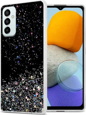 Produktbild von Cadorabo Hülle für Samsung Galaxy M23 5G in Schwarz mit Glitter Schutzhülle aus flexiblem TPU Silikon mit funkelnden Glitter Case Cover Etui Handy Hülle