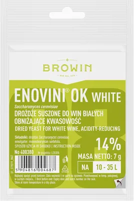 Produktbild von Trockenhefe ENOVINI OK WHITE – den Säuregehalt senkend Naturhefe Obstwein hefe Alkoholhefe Reinzuchthefe