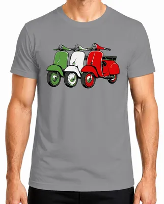 Produktbild von Italien Retro Roller Flagge Scooter Vintage Stil Lifestyle Herren T-Shirt, Grau, M