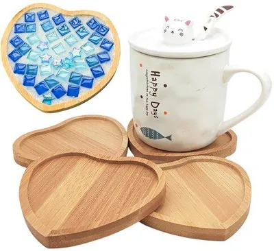 Image de Sous-verres en bambou, lot de 4, pour plantes et boissons